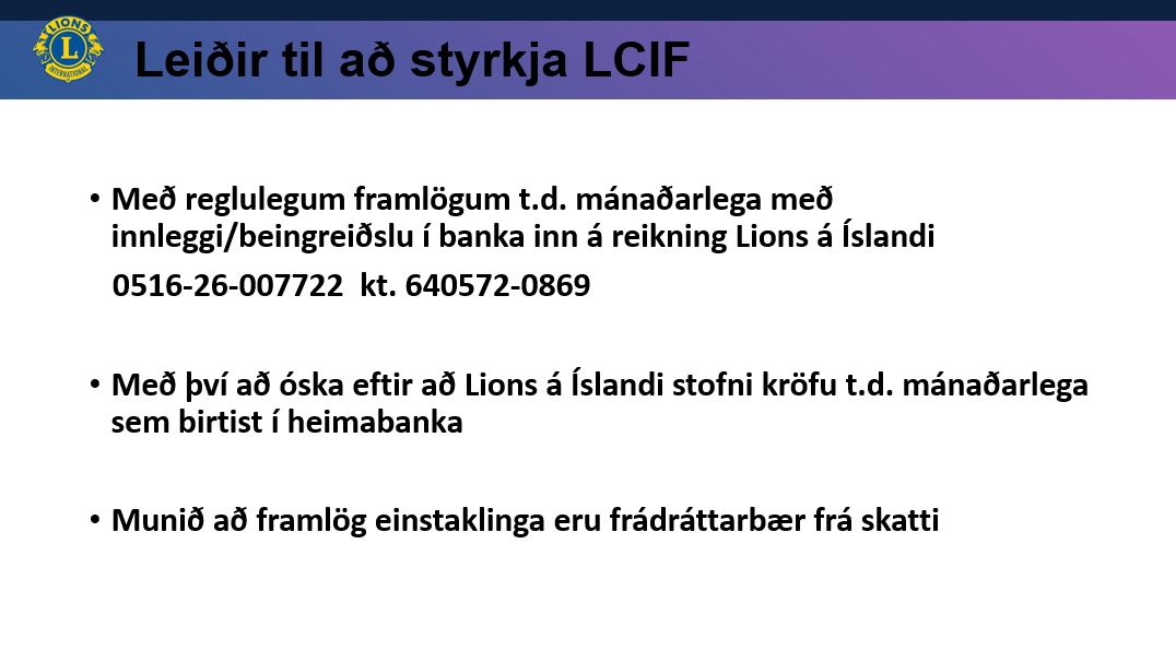 Einfaldar leiðir til að styrkja LCIF LCIF